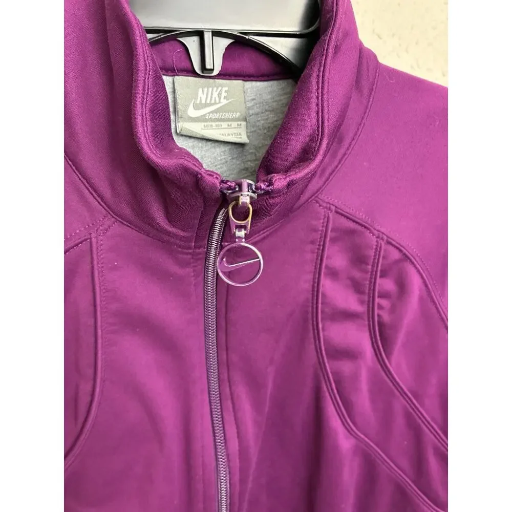 Nike sportswear girls full zip up jacket size M plum purple Athletic